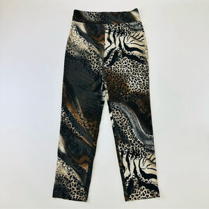 Frank Lyman animal print pullon pants Womens Size 8 stretch fit jacquard slim